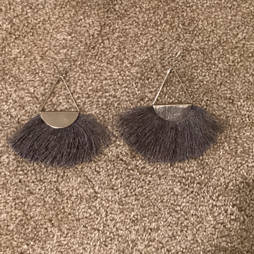 Silver gray flare earrings